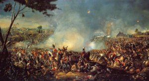 Image shows William Sadler II's painting of the Battle of Waterloo.
