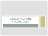 World War One Vocabulary